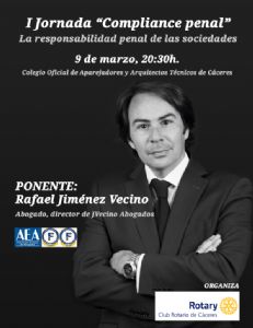 I Jornada “Compliance penal”. La responsabilidad penal de las sociedades.