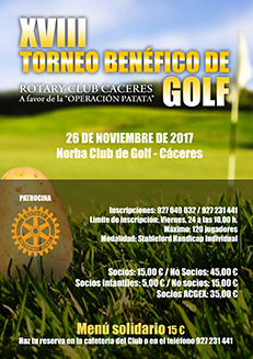 XVIII Torneo Benéfico de Golf “OPERACIÓN PATATA”